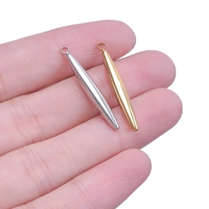 Geometric cylinder 304 stainless steel pendants in gold and silver finish for DIY necklaces