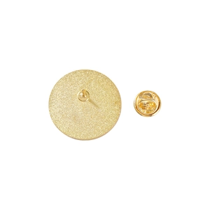 Creative alloy letter leaf round enamel badge with golden pin base and butterfly clasp