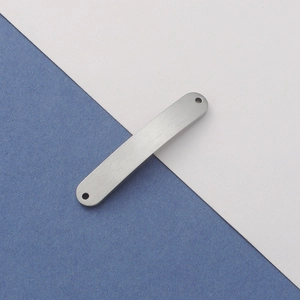 Brushed titanium steel long bar connector with holes for DIY jewelry making