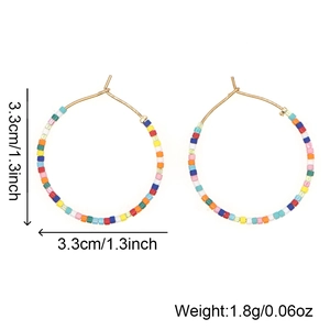 Orecchini a cerchio in stile boho con perline colorate Miyuki e specifiche tecniche