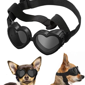 Heart Shaped Pet Sunglasses Goggles Windproof Eye Protection Adjustable Elastic Strap Fashion Outdoor For Small Dogs Cats