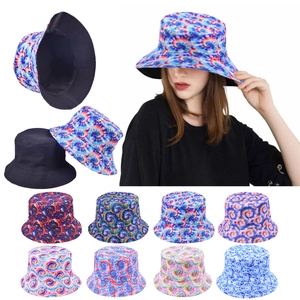 Cappello Alla Pescatora Cotone Tie Dye Stampato Reversibile Protezione Solare Aperto Spiaggia Viaggio Streetwear Moda Per Uomo Donna
