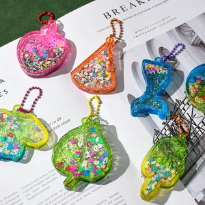 Amuletos shaker DIY de resina de silicona transparente con lentejuelas de colores