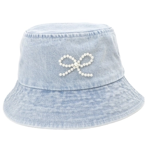 Bob en jean avec nœud en perles bleu clair délavé pour femme mode été
