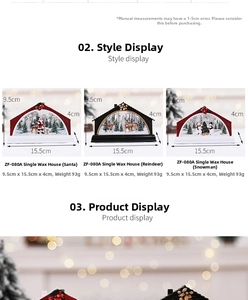 Christmas arched house desk decor in Santa, Reindeer, and Snowman styles, 15.5cm width