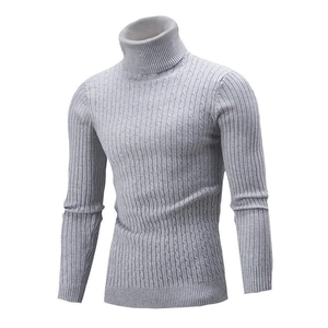 Maglione Collo Alto Slim Fit Da Uomo Pullover In Maglia A Trecce A Maniche Lunghe Casual In Misto Viscosa