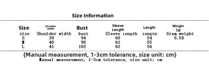 Detailed size chart for women's wool jacket with shoulder, bust and length measurements