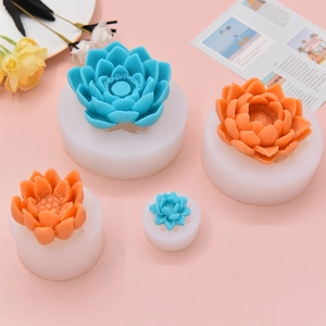 Lotus Flower Silicone Mold Realistic Texture Flexible For DIY Candle Soap Resin Gypsum Cake Decorating Dessert Crafting