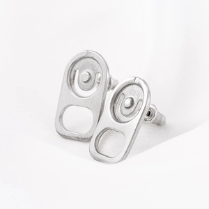 Boucles d'Oreilles Clous Créatives en Forme de Languette de Canette Acier Titane Électroplaqué Géométrique Mode de Rue Bijoux Unisexe