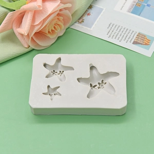 Starfish silicone mold for DIY baking and handmade crafts with floral details