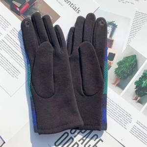 Winter plaid flannel touch screen gloves with warm lining and stylish checkered cuffs