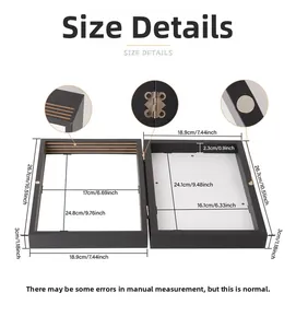 Dimensioni interne dettagliate e design della cerniera magnetica della cornice nera DIY