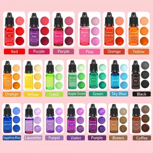21-color liquid candle dye set with 10ml leak-proof dropper bottles for soy wax soap making