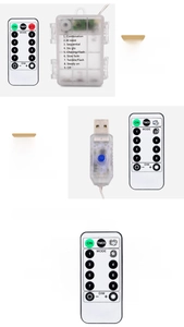 Waterproof 8-function battery box and USB controller with remote for LED Christmas lights