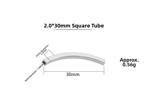 Detailed view of S925 silver square curved tube for DIY bracelets with 30mm length