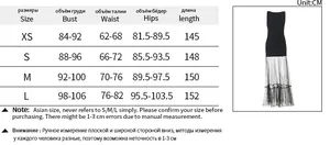Size guide for the off-shoulder mesh patchwork backless dress in centimeters