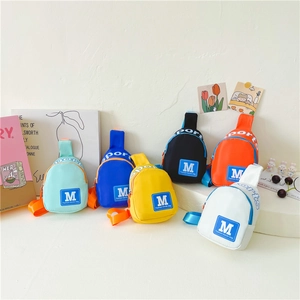 Mini Sac De Poitrine Bandoulière Pour Enfants Nylon Oxford Sport Lettre Imprimée Sac Décontracté