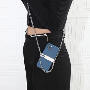 Crossbody Phone Strap Metal Chain Beaded Artificial Pearl Lanyard Fashion Heart Flower Charm Hanging Decoration For Women