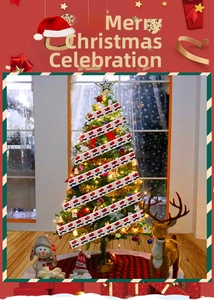 Détail de ruban de Noël avec motifs de bottes rouges pour sapin et emballage de cadeaux