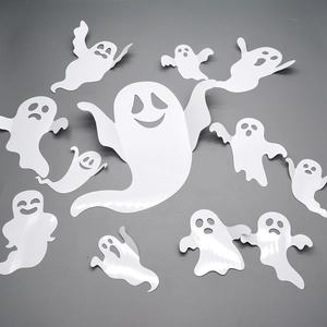 3D Halloween Ghost Wall Stickers PVC Plastic DIY Scary Haunted House Party Decoration Window Decals For Indoor Outdoor