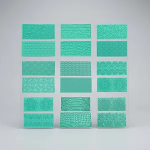 Fondant Cake Embossing Molds Bark Stone Brick Wood Grain Texture Impression Mats DIY Baking Decorating Tools