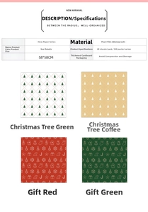Waterproof Christmas Hera paper in four festive patterns for bouquet gift wrapping