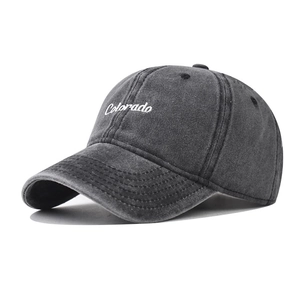 Casquette De Baseball Vintage En Coton Délavé Brodé Chapeau De Soleil Rétro Réglable Extérieur Unisexe