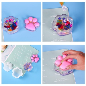 DIY cat claw resin storage box set with silicone mold and rainbow iridescent finish