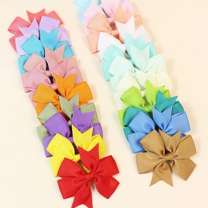 20-pack colorful 8cm grosgrain ribbon hair bows for women in various candy colors