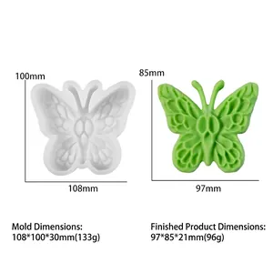 Dimensioni stampo e farfalla finita per fai-da-te stampo in silicone candela e farfalla