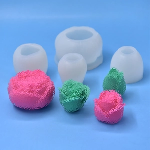 DIY rose flower silicone mold set for candles and handmade soaps in four various sizes