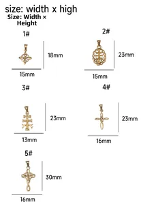 Size specifications for gold stainless steel Celtic knot pendants in various dimensions