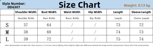 Size chart for women's high-neck long-sleeve cotton T-shirt with detailed measurements