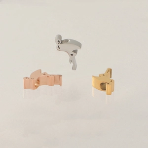 Three minimalist flamingo pendant beads in silver, rose gold and gold finishes for DIY