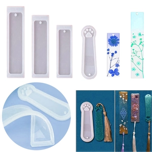 Siliconen mallen set voor epoxyhars bladwijzers met kattenpoot en rechthoekige vormen voor DIY