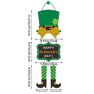 Detailed dimensions of the St. Patrick's Day tiered door sign with dimensions in inches