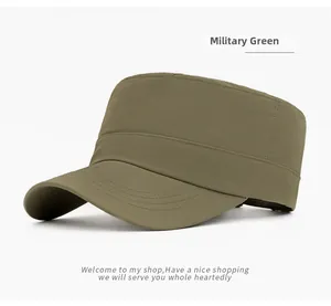 Detail view of military green quick-dry cadet cap showing side stitching and mesh fabric