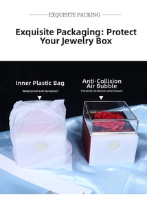 Jewelry box packaging detail with protective foam and waterproof interior bag layers