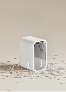 Detail of wall-mounted toothbrush holder made of durable thickened ABS with gray window
