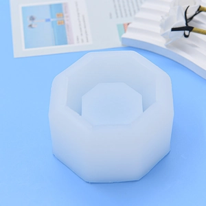 Translucent octagonal silicone mold for resin casting and succulent flower pots