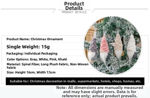 Detailed specs of four-color Christmas gnomes ornaments featuring long plush beards