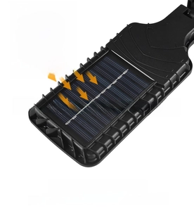 Detailed view of high-efficiency solar charging panel with adjustable mounting bracket