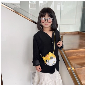 Sac bandoulière chat mignon jaune et blanc pour filles avec bandoulière chaîne dorée