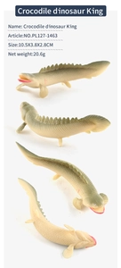Detailed macro view of Crocodile Dinosaur King ancient fish model with scale texture