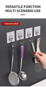 Kitchen utility hooks with metal hook head showing spoons and whisks hanging neatly