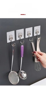 Kitchen utility hooks with metal hook head showing spoons and whisks hanging neatly