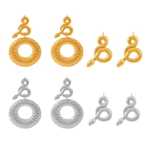 Boucles d'oreilles serpent en or et argent en acier inoxydable avec texture écaillée