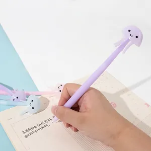 Purple jellyfish silicone decompression gel pen for creative stress relief and smooth writing