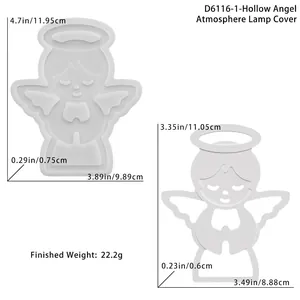 Vue détaillée du moule en silicone ange pour bricolage en plâtre et résine et ornements