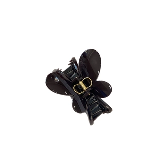 Pince à cheveux papillon élégante marron foncé avec finition brillante pour coiffure chic